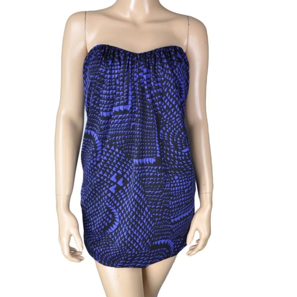 Bcbg Dress Draped Sweetheart Strapless Purple Boho